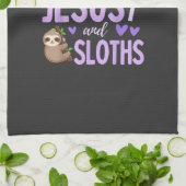Just A Girl Who Loves Jesus and Sloths Christian C Geschirrtuch (Gefaltet)