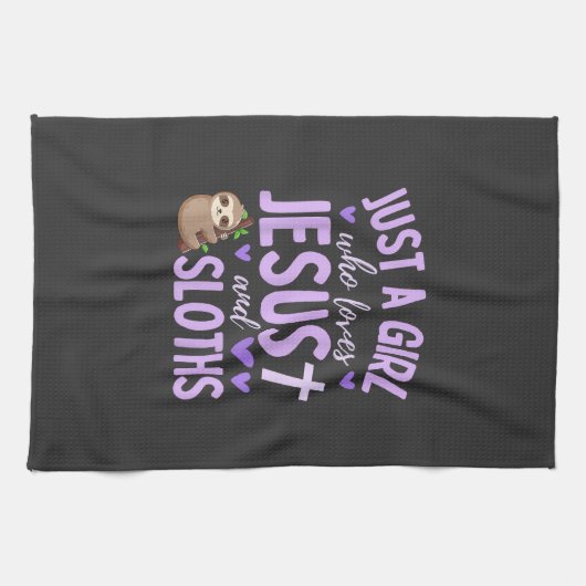 Just A Girl Who Loves Jesus and Sloths Christian C Geschirrtuch (Horizontal)