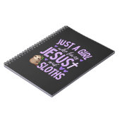 Just A Girl Who Loves Jesus and Sloths Christian C Notizblock (Linke Seite)