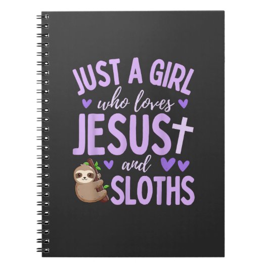 Just A Girl Who Loves Jesus and Sloths Christian C Notizblock (Vorderseite)