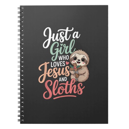 Just A Girl Who Loves Jesus and Sloths T-Shirt Notizblock (Vorderseite)