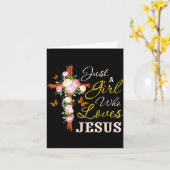 Just A Girl Who Loves Jesus Christian Faith Christ Karte (Gelbe Blume)