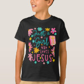 Just A Girl Who Loves Jesus Religious Christian Fl T-Shirt (Vorderseite)