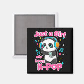 Just A Girl Who Loves K-p Cute Panda Magnet (Vorderseite/Rückseite)