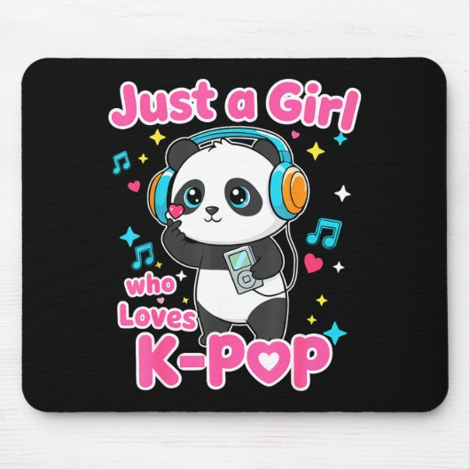 Just A Girl Who Loves K-p Cute Panda  Mousepad (Vorne)