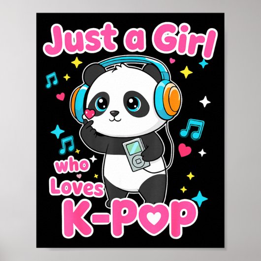Just A Girl Who Loves K-p Cute Panda  Poster (Vorne)