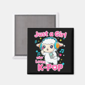 Just A Girl Who Loves K-p Cute Sheep Magnet (Vorderseite/Rückseite)