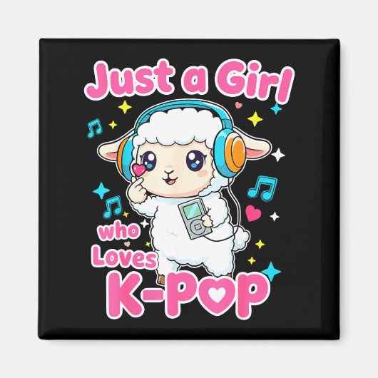 Just A Girl Who Loves K-p Cute Sheep Magnet (Vorne)