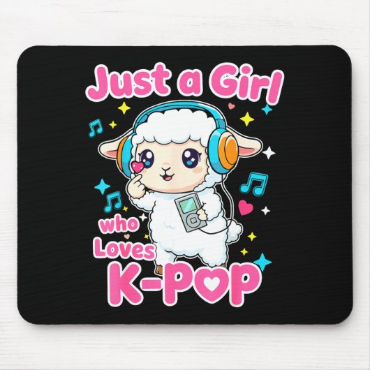 Just A Girl Who Loves K-p Cute Sheep  Mousepad (Vorne)