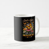 Just a Girl Who Loves Monarchs Kaffeetasse (VorderseiteRechts)