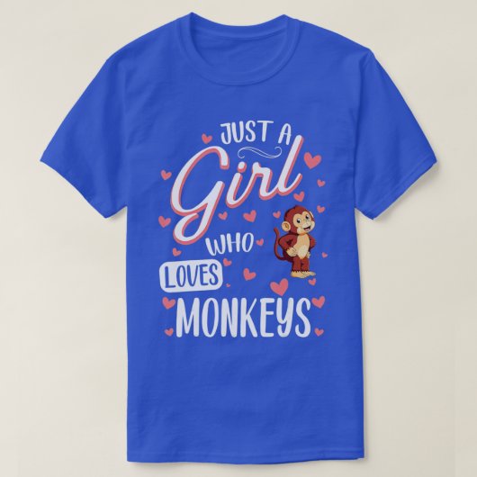 Just a Girl Who Loves Monkeys  Funny Monkey Lover  T-Shirt (Design vorne)