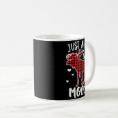 Just A Girl Who Loves Moose Buffalo Plaid Christma Kaffeetasse (VorderseiteRechts)