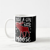 Just A Girl Who Loves Moose Buffalo Plaid Christma Kaffeetasse (Links)