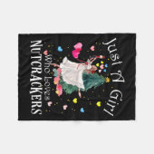 Just A Girl Who Loves Nutcrackers Funny Ballet Chr Fleecedecke (Vorderseite (Horizontal))