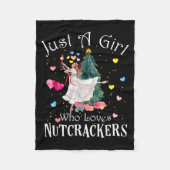 Just A Girl Who Loves Nutcrackers Funny Ballet Chr Fleecedecke (Vorderseite)