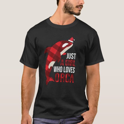 Just A Girl Who Loves Orcas Killer Whales Christma T-Shirt (Vorderseite)