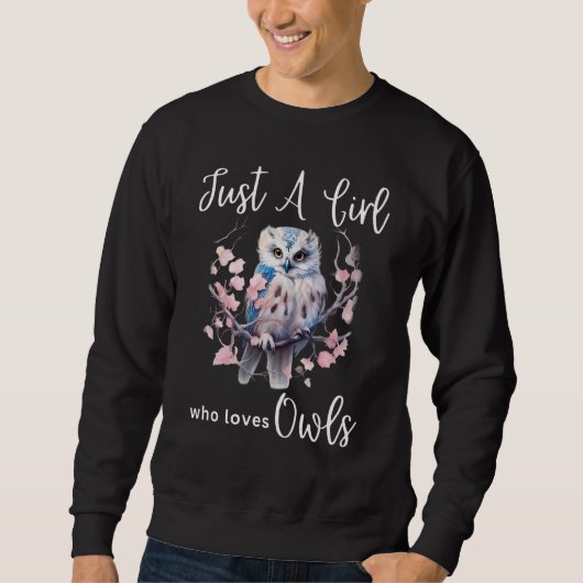 Just A Girl Who Loves Owls Witch Owl On Tree Sweatshirt (Vorderseite)
