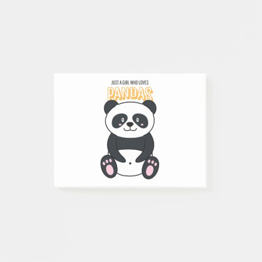 Just A Girl Who Loves Pandas Post-it Klebezettel (Vorderseite)