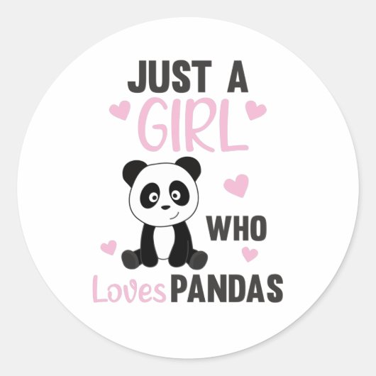 Just A Girl who Loves Pandas - Sweet Panda Runder Aufkleber (Vorderseite)