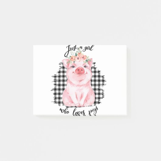 Just a Girl who loves pigs Post-it Klebezettel (Vorderseite)