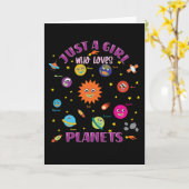 Just A Girl Who Loves Planets Solar System Karte (Gelbe Blume)
