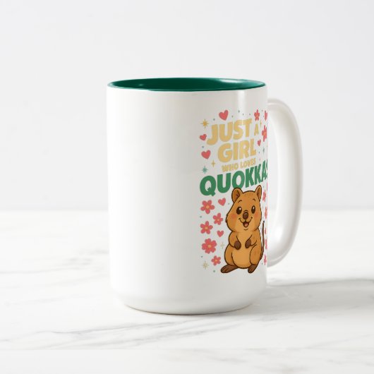 Just a Girl Who Loves Quokkas Cute Smiling Quokka Zweifarbige Tasse (VorderseiteRechts)