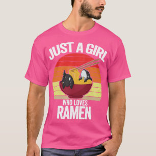 Just a Girl Who Loves Ramen Orca Whale Shirt Kids 