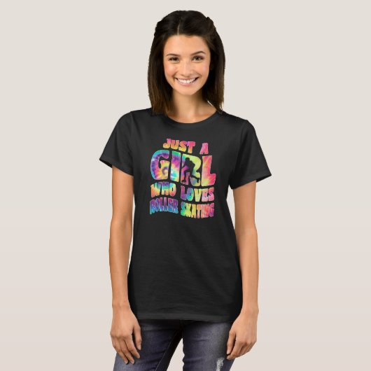 Just A Girl Who Loves Roller Skating Inline Skater T-Shirt (Vorne ganz)