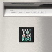 Just A Girl Who Loves Science Back To School Kids Magnet (In Situ (Geschirrspüler))