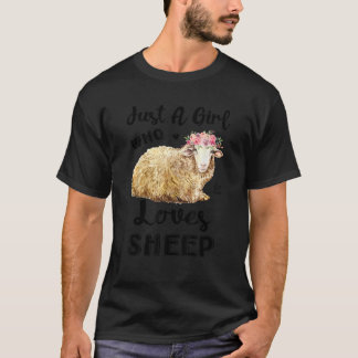 Just A Girl Who Loves Sheep Cute Sheep Mom Gift T-Shirt