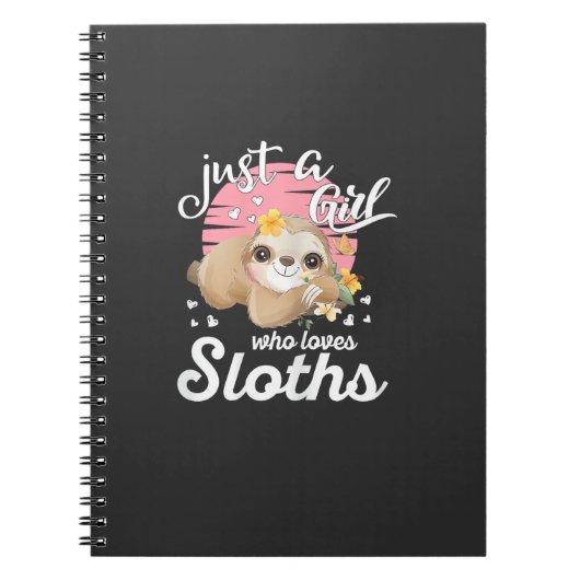 Just A Girl Who Loves Sloth Tee Cute Sloth Lover G Notizblock (Vorderseite)