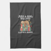 Just A Girl Who Loves Sloths and Books Cute Sloth  Geschirrtuch (Vertikal)