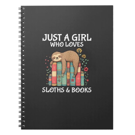 Just A Girl Who Loves Sloths and Books Cute Sloth  Notizblock (Vorderseite)
