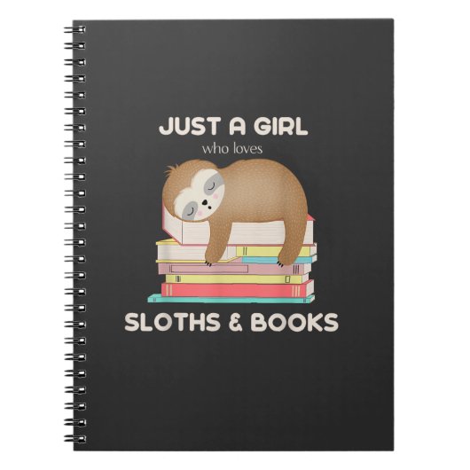 Just a girl who loves sloths and books Reader T-Sh Notizblock (Vorderseite)