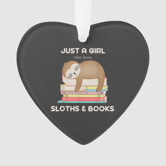 Just a girl who loves sloths and books Reader T-Sh Ornament (Vorderseite)
