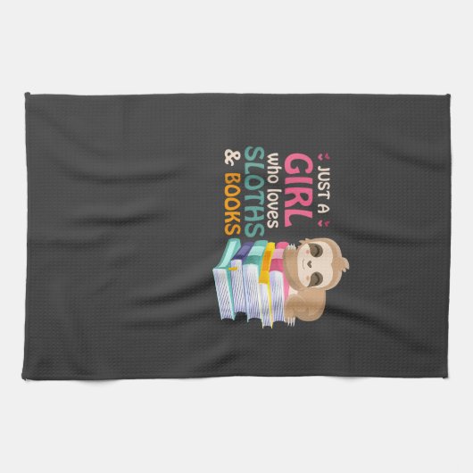 Just A Girl Who Loves Sloths And Books Sloth T-Shi Geschirrtuch (Horizontal)