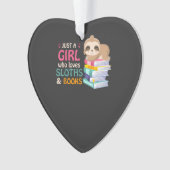 Just A Girl Who Loves Sloths And Books Sloth T-Shi Ornament (Vorderseite)