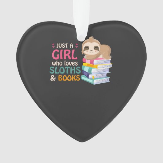 Just A Girl Who Loves Sloths And Books Sloth T-Shi Ornament (Vorderseite)