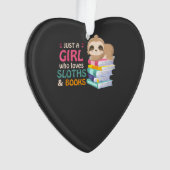 Just A Girl Who Loves Sloths And Books Sloth T-Shi Ornament (Vorderseite)