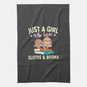 Just A Girl Who Loves Sloths & Books - Bookworm Re Geschirrtuch (Vertikal)