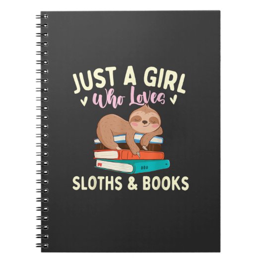 Just A Girl Who Loves Sloths & Books - Bookworm Re Notizblock (Vorderseite)