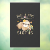 Just A Girl Who Loves Sloths Cute Sloth Lover Girl Fensteraufkleber (Blatt 3)