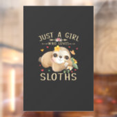Just A Girl Who Loves Sloths Cute Sloth Lover Girl Fensteraufkleber (Blatt 2)