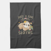 Just A Girl Who Loves Sloths Cute Sloth Lover Girl Geschirrtuch (Vertikal)