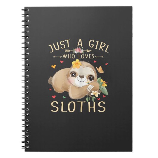 Just A Girl Who Loves Sloths Cute Sloth Lover Girl Notizblock (Vorderseite)