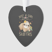 Just A Girl Who Loves Sloths Cute Sloth Lover Girl Ornament (Vorderseite)
