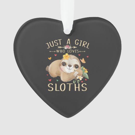 Just A Girl Who Loves Sloths Cute Sloth Lover Girl Ornament (Vorderseite)