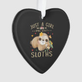 Just A Girl Who Loves Sloths Cute Sloth Lover Girl Ornament (Vorderseite)