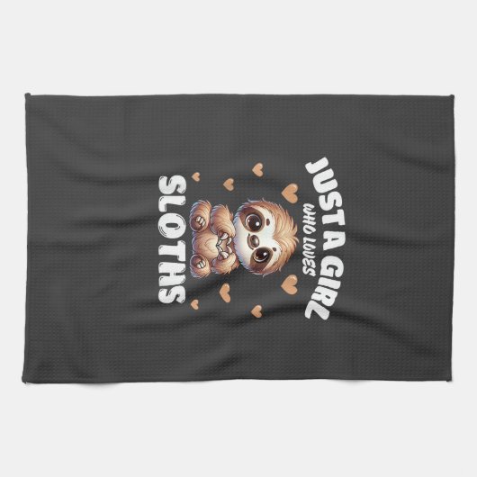 Just A Girl Who Loves Sloths, Cute Sloth Lovers T- Geschirrtuch (Horizontal)