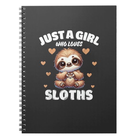 Just A Girl Who Loves Sloths, Cute Sloth Lovers T- Notizblock (Vorderseite)